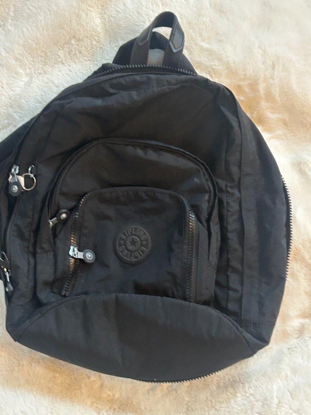 Kipling Black Nylon Everyday Backpack